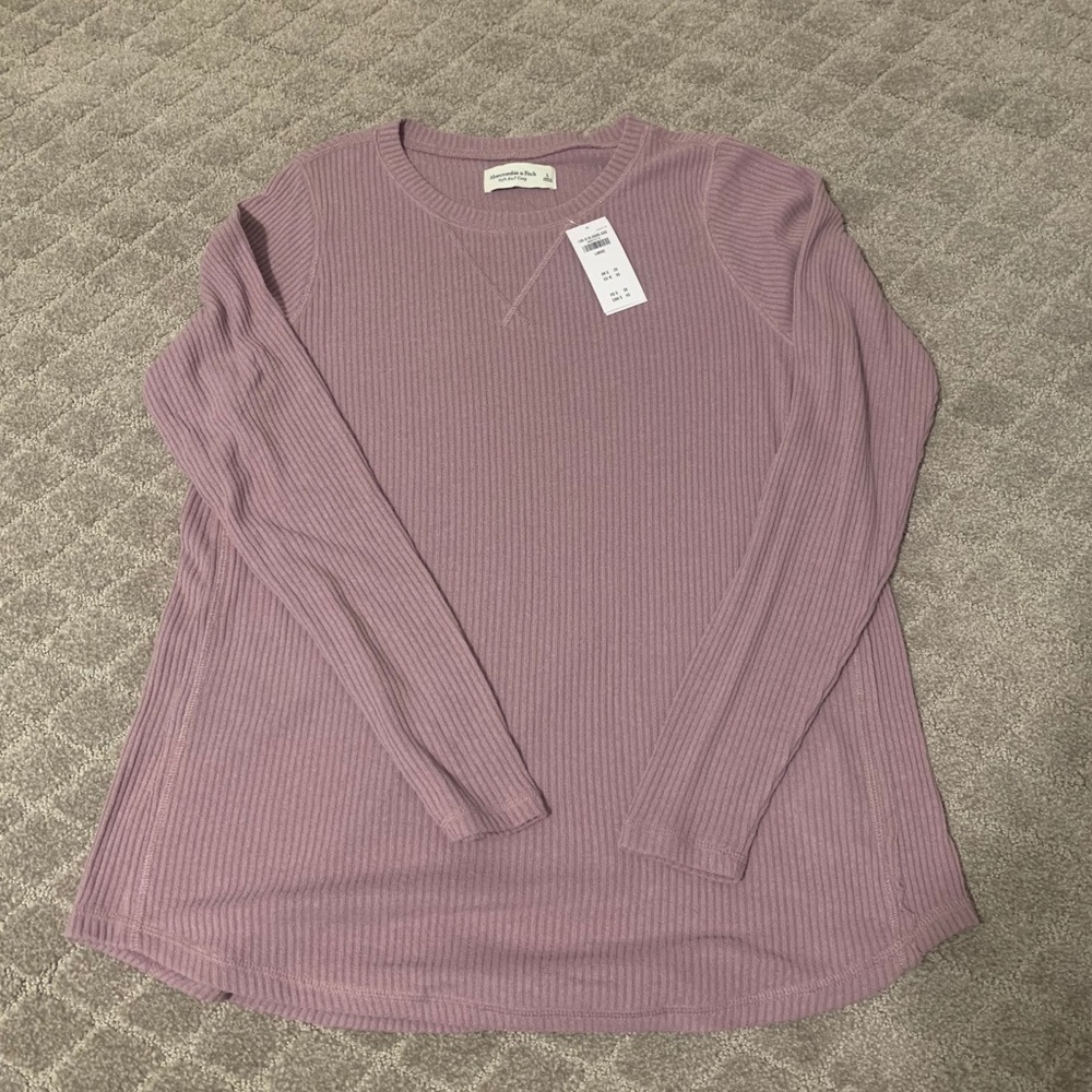 Abercrombie and Fitch Cozy Long-Sleeve Ribbed Tee